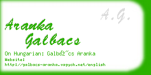 aranka galbacs business card